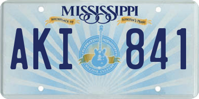 MS license plate AKI841