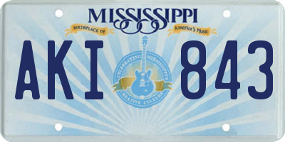 MS license plate AKI843