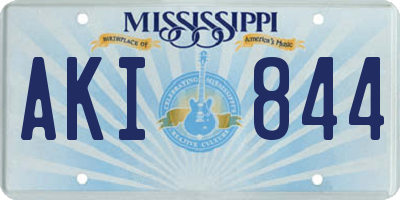 MS license plate AKI844