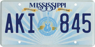 MS license plate AKI845