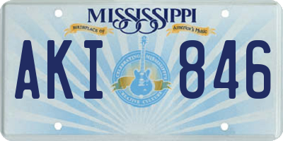 MS license plate AKI846