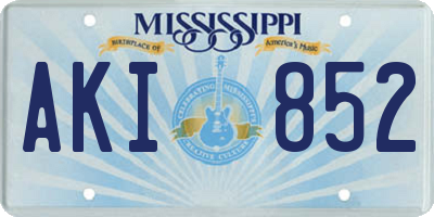MS license plate AKI852