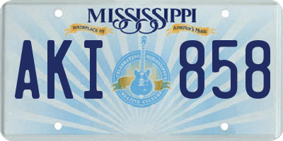 MS license plate AKI858
