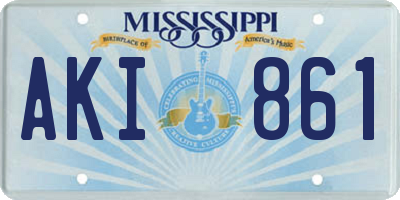 MS license plate AKI861