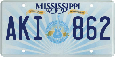 MS license plate AKI862