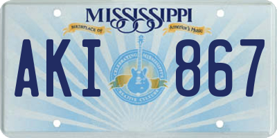 MS license plate AKI867