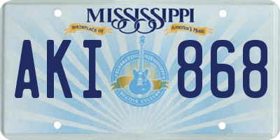 MS license plate AKI868