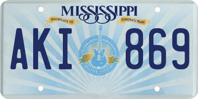 MS license plate AKI869