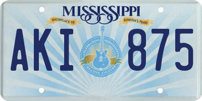 MS license plate AKI875