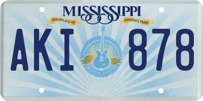 MS license plate AKI878