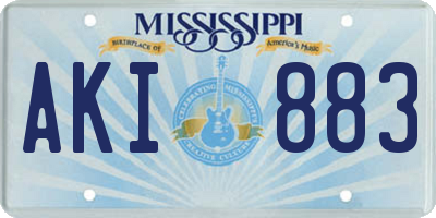 MS license plate AKI883