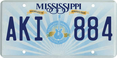 MS license plate AKI884