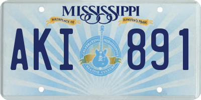 MS license plate AKI891