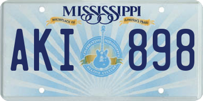 MS license plate AKI898