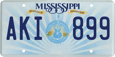 MS license plate AKI899