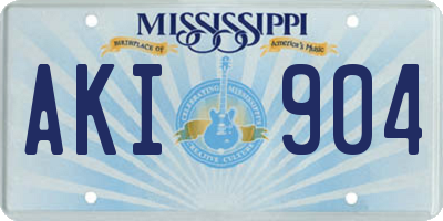 MS license plate AKI904