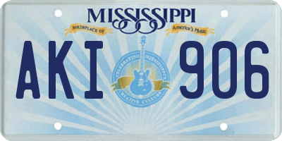 MS license plate AKI906