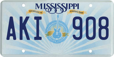 MS license plate AKI908