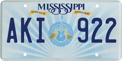 MS license plate AKI922