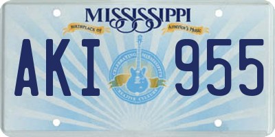 MS license plate AKI955