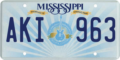 MS license plate AKI963