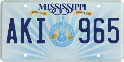 MS license plate AKI965