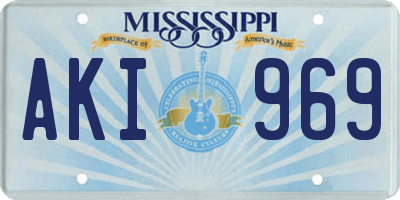 MS license plate AKI969