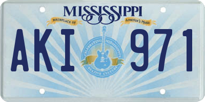 MS license plate AKI971