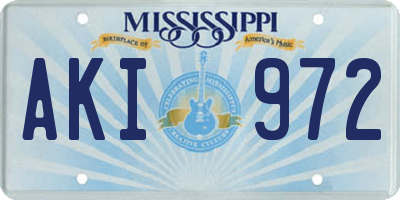 MS license plate AKI972