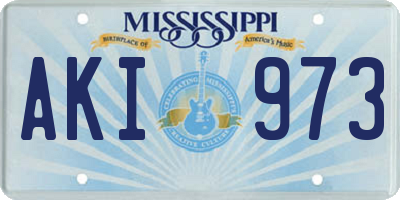 MS license plate AKI973