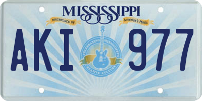 MS license plate AKI977