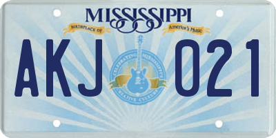 MS license plate AKJ021