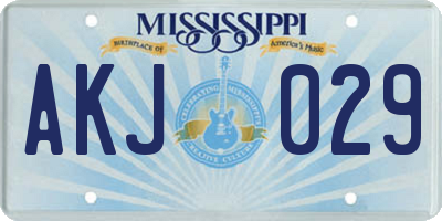 MS license plate AKJ029