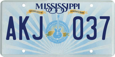 MS license plate AKJ037