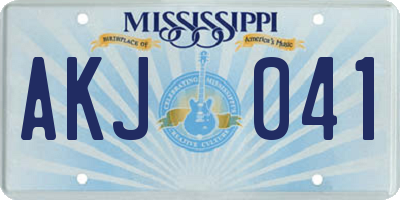 MS license plate AKJ041