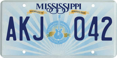 MS license plate AKJ042