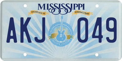MS license plate AKJ049