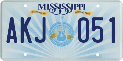 MS license plate AKJ051