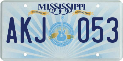 MS license plate AKJ053