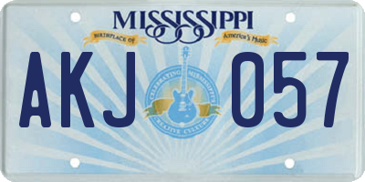 MS license plate AKJ057