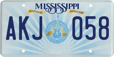 MS license plate AKJ058