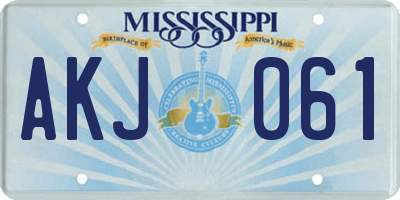 MS license plate AKJ061