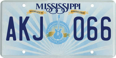 MS license plate AKJ066