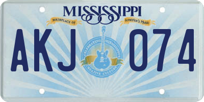MS license plate AKJ074