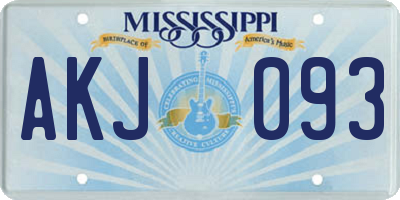 MS license plate AKJ093