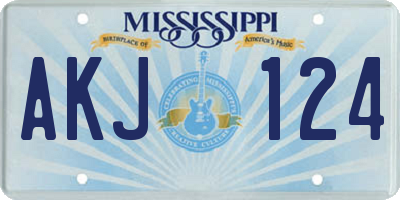 MS license plate AKJ124