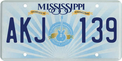 MS license plate AKJ139