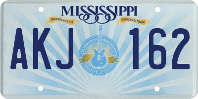 MS license plate AKJ162