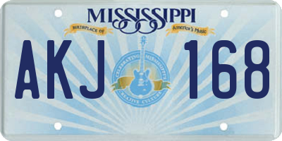 MS license plate AKJ168