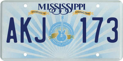 MS license plate AKJ173